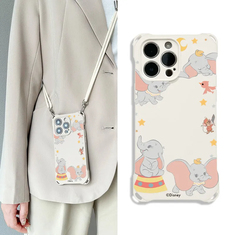 Disney Silicone Material Cute Square Lanyard High-End Phone Cases Compatible With Apple 16 Pro Max/Pro/Plus/15/14/13-1