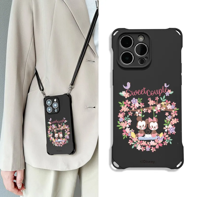 Disney Silicone Material Mickey Advanced Touch Crossbody Phone Cases Compatible With Apple 16 Pro Max/Pro/Plus/15/14/13-9