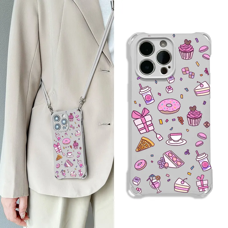 Sen Dog Silicone Material Cute Crossbody Small Crowd Phone Cases Compatible With IPhone 16 Pro Max/Pro/Plus/15/14/13-7