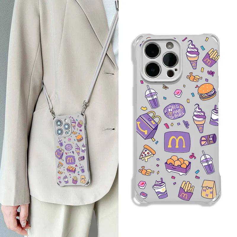 Sen Dog Silicone Material Cute Crossbody Small Crowd Phone Cases Compatible With IPhone 16 Pro Max/Pro/Plus/15/14/13-5