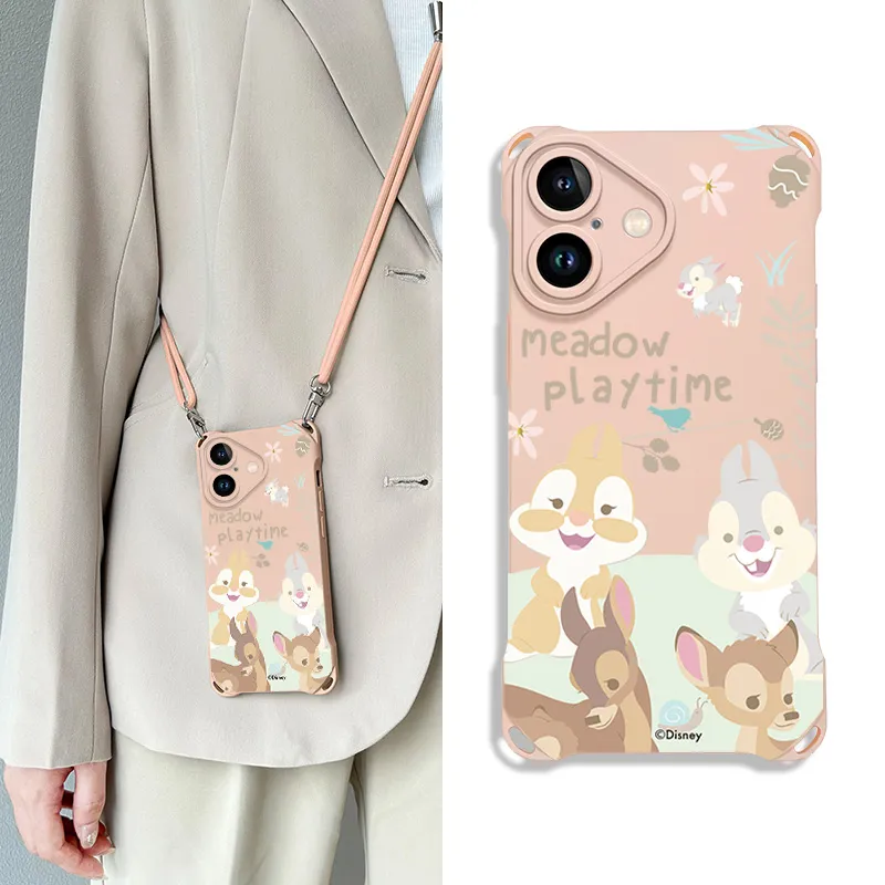 Disney Silicone Material Crossbody Creative Individual Cute Phone Cases Compatibility Apple 16/Plus/15/14/13/Pro/Max-1