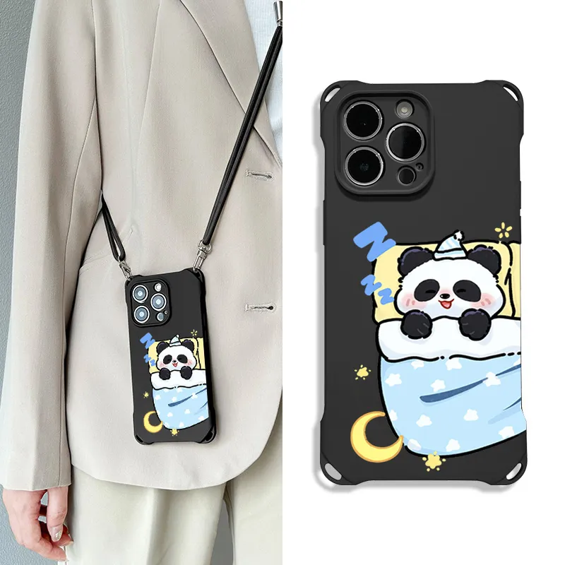 Sen Dog Silicone Material Square Lanyard Niche Cute Phone Cases Compatible With Apple 16 Pro Max/Pro/Plus/15/14/13-11