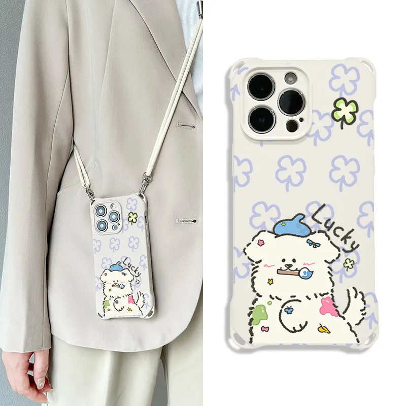 Sen Dog Silicone Material Lanyard Crossbody Niche Phone Cases Compatible With IPhone 16 Pro Max/Pro/Plus/15/14/13-1