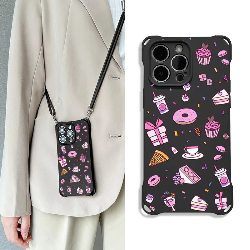 Sen Dog Silicone Material Cute Crossbody Small Crowd Phone Cases Compatible With IPhone 16 Pro Max/Pro/Plus/15/14/13-11