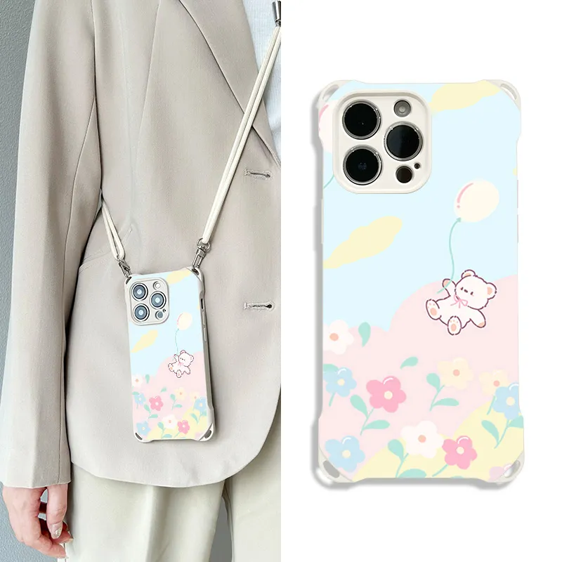 Sen Dog Silicone Material Cute Square Lanyard Crossbody Phone Cases Compatible With IPhone 16 Pro Max/Pro/Plus/15/14/13-5
