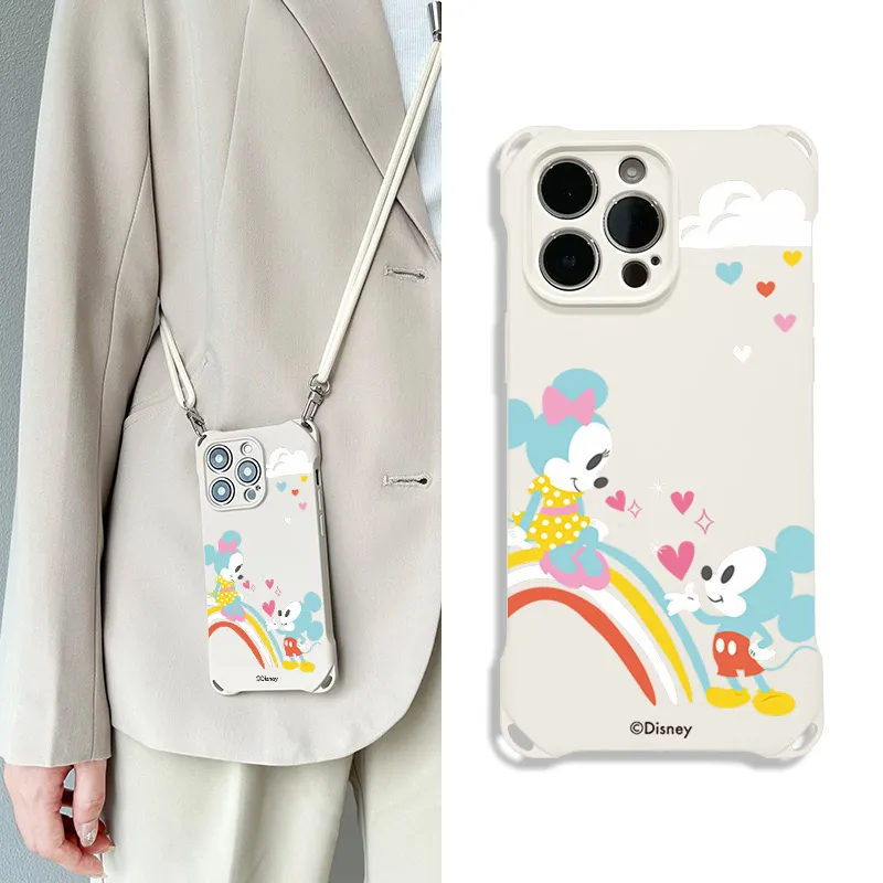 Disney Silicone Material Mickey Advanced Touch Crossbody Phone Cases Compatible With Apple 16 Pro Max/Pro/Plus/15/14/13-3