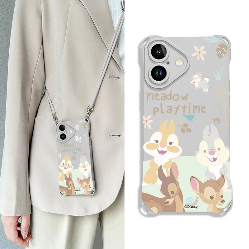 Disney Silicone Material Crossbody Creative Individual Cute Phone Cases Compatibility Apple 16/Plus/15/14/13/Pro/Max-7