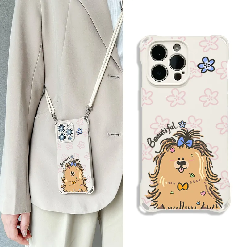 Sen Dog Silicone Material Lanyard Crossbody Niche Phone Cases Compatible With IPhone 16 Pro Max/Pro/Plus/15/14/13-3