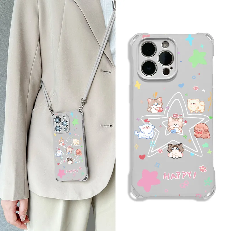 Sen Dog Silicone Material Cute Crossbody Trendy Phone Cases Compatible With IPhone 16 Pro Max/Pro/Plus/15/14/13-7