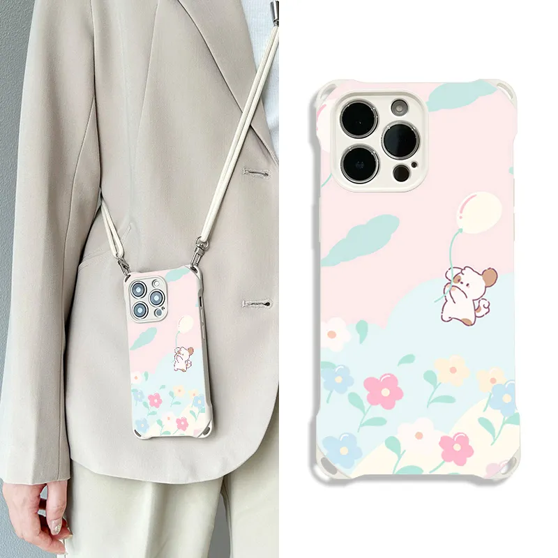 Sen Dog Silicone Material Cute Square Lanyard Crossbody Phone Cases Compatible With IPhone 16 Pro Max/Pro/Plus/15/14/13-1