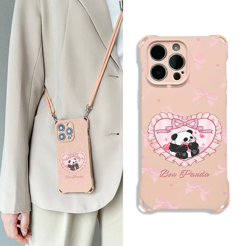 Sen Dog Silicone Material Square Lanyard Cute Creative Phone Cases Compatible With IPhone 16 Pro Max/Pro/Plus/15/14/13-15