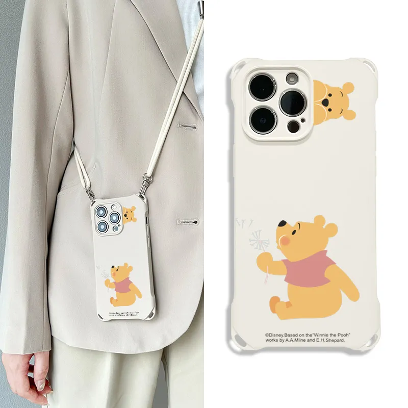 Disney Silicone Material Lanyard Crossbody Cute Phone Cases Compatible With Apple 16 Pro Max/Pro/Plus/15/14/13-3