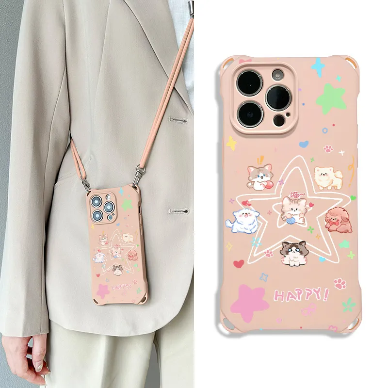 Sen Dog Silicone Material Cute Crossbody Trendy Phone Cases Compatible With IPhone 16 Pro Max/Pro/Plus/15/14/13-15