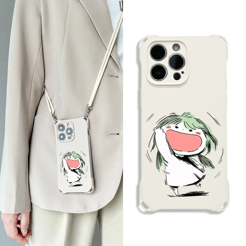 Sen Dog Silicone Material Square Lanyard Backpack Style Phone Cases Compatible With IPhone 16 Pro Max/Pro/Plus/15/14/13-1