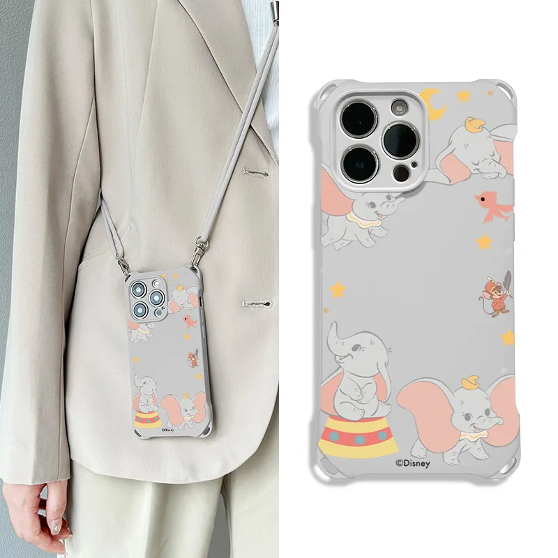 Disney Silicone Material Cute Square Lanyard High-End Phone Cases Compatible With Apple 16 Pro Max/Pro/Plus/15/14/13-3
