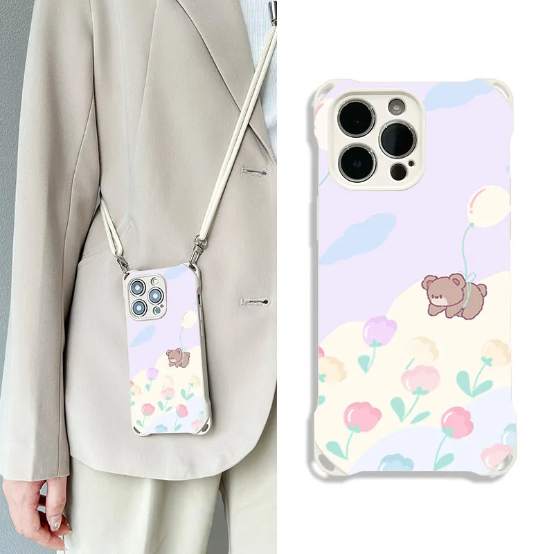 Sen Dog Silicone Material Cute Square Lanyard Crossbody Phone Cases Compatible With IPhone 16 Pro Max/Pro/Plus/15/14/13-9
