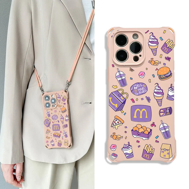 Sen Dog Silicone Material Cute Crossbody Small Crowd Phone Cases Compatible With IPhone 16 Pro Max/Pro/Plus/15/14/13-13