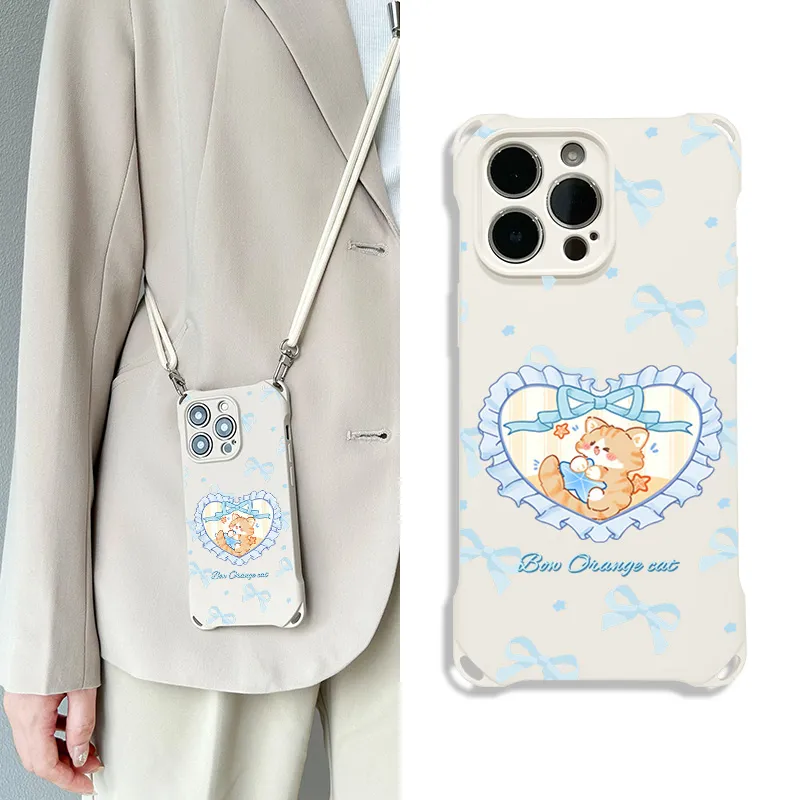 Sen Dog Silicone Material Square Lanyard Cute Creative Phone Cases Compatible With IPhone 16 Pro Max/Pro/Plus/15/14/13-1