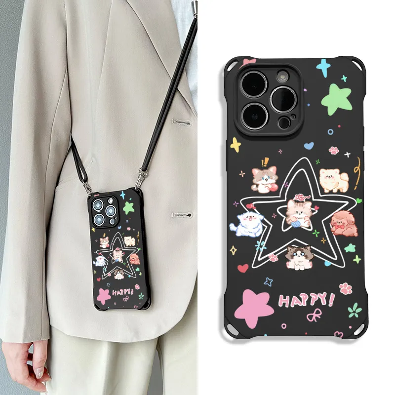 Sen Dog Silicone Material Cute Crossbody Trendy Phone Cases Compatible With IPhone 16 Pro Max/Pro/Plus/15/14/13-11