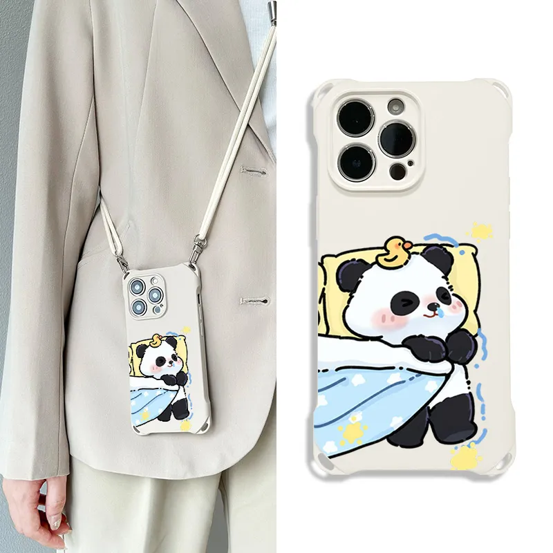 Sen Dog Silicone Material Square Lanyard Niche Cute Phone Cases Compatible With Apple 16 Pro Max/Pro/Plus/15/14/13-1