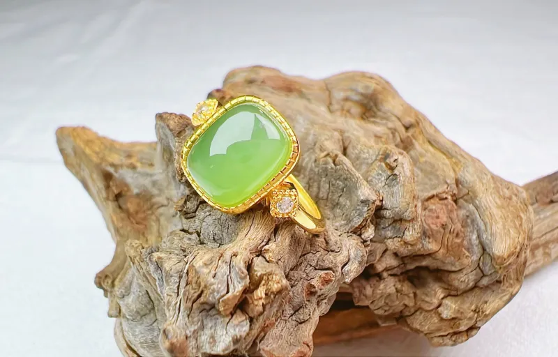SIYIJIA Hetian Jade Rings Jasper Unisex-1