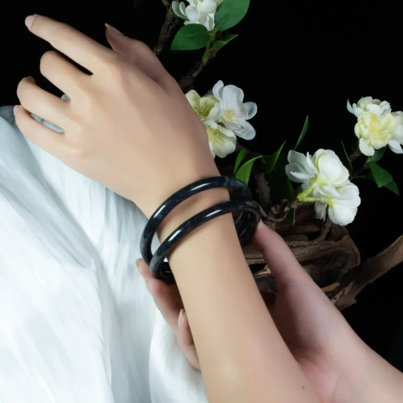 SIYIJIA Bean Type Jadeite Bangles Unisex-7