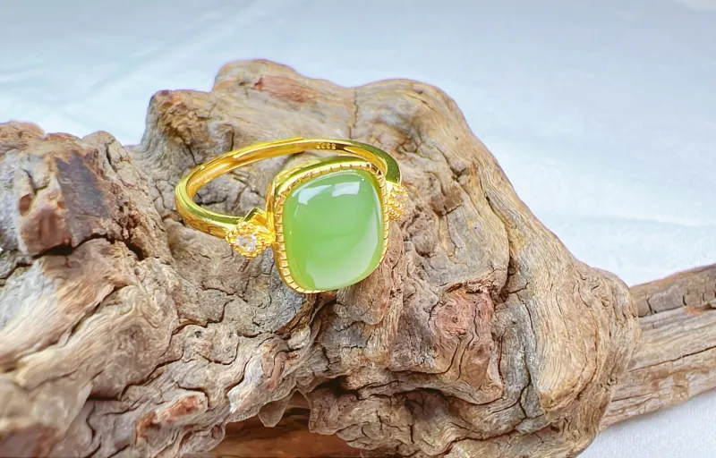 SIYIJIA Hetian Jade Rings Jasper Unisex-3