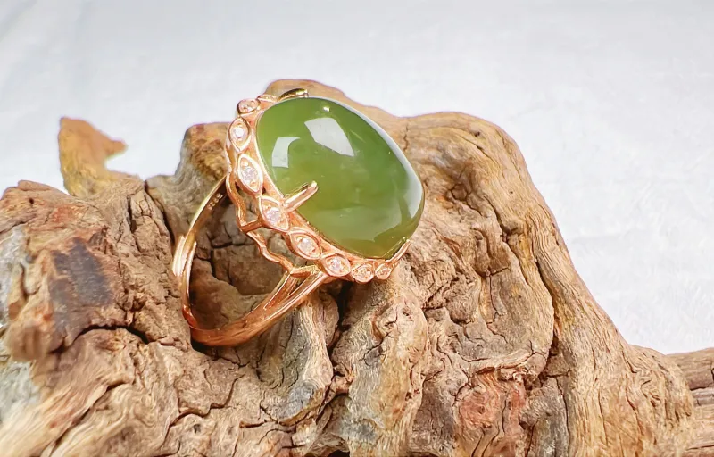 SIYIJIA Hetian Jade Rings Jasper Unisex-3