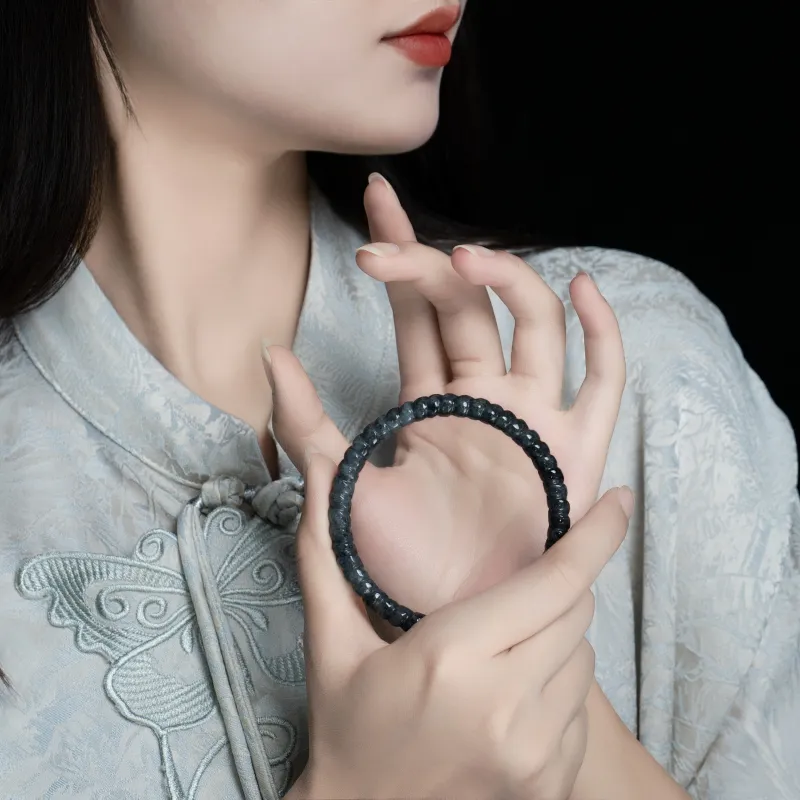 SIYIJIA Bean Type Jadeite Bangles Unisex-1