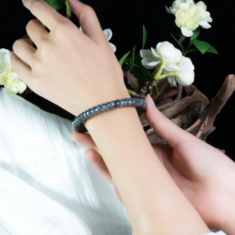 SIYIJIA Bean Type Jadeite Bangles Unisex-2