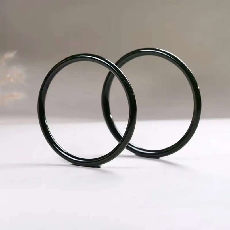 SIYIJIA Hetian Jade Bangles Green Jade Women's-6
