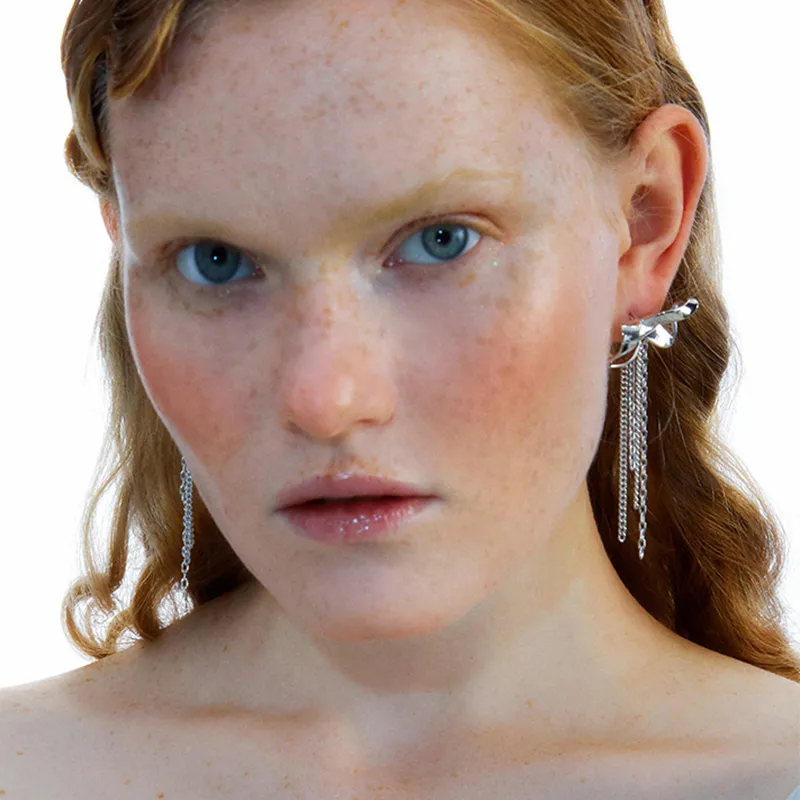 OINICIO White Gold-Plated Copper Earrings Unisex-2