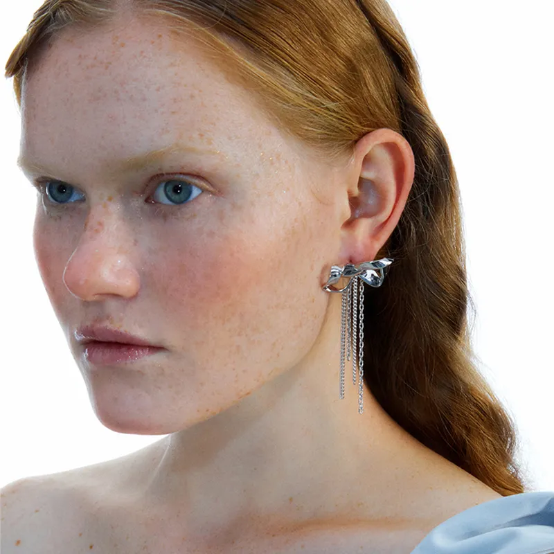 OINICIO White Gold-Plated Copper Earrings Unisex-1