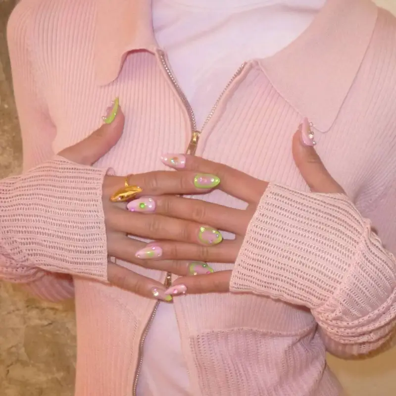 OINICIO Pink Zircon Stone Rings Unisex-3