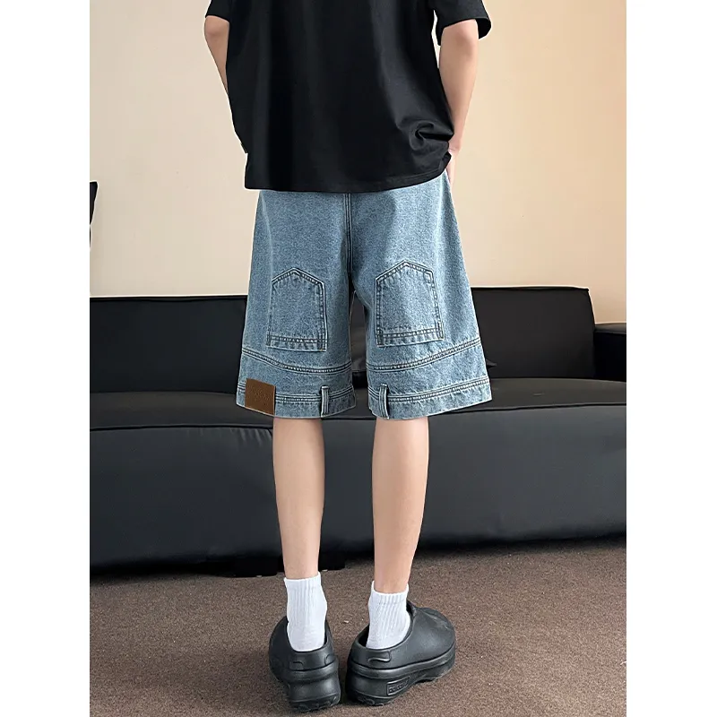 Ganbostore Casual Shorts Unisex Blue-3