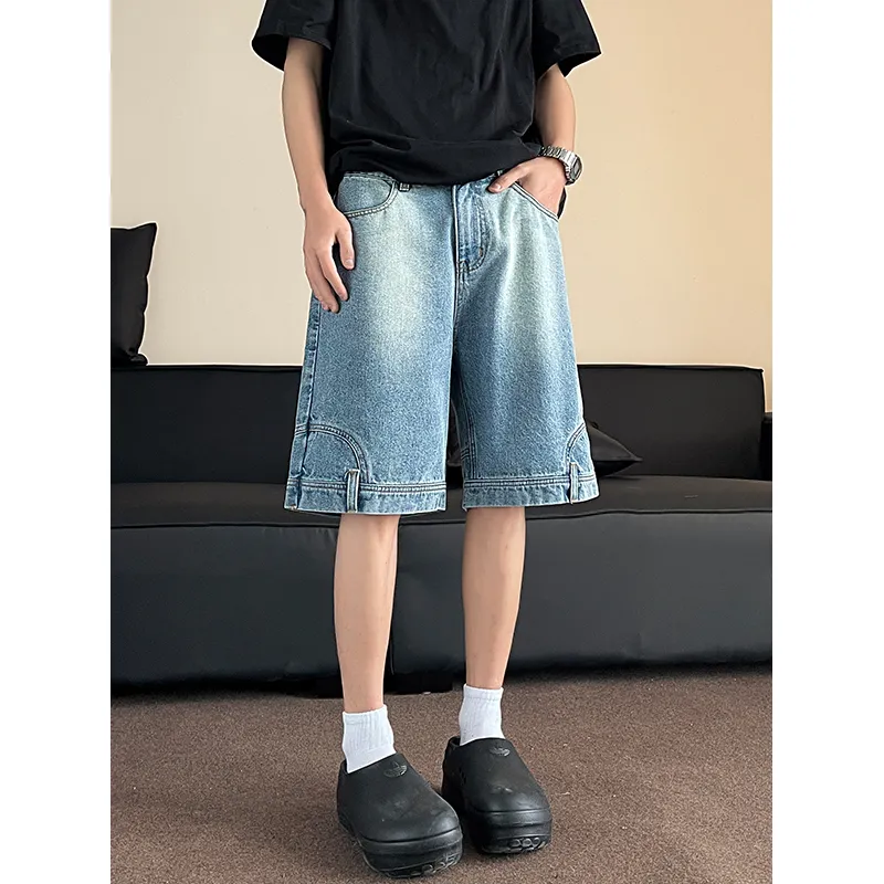 Ganbostore Casual Shorts Unisex Blue-2