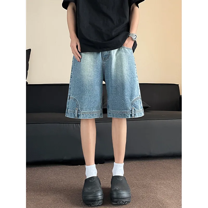 Ganbostore Casual Shorts Unisex Blue-1