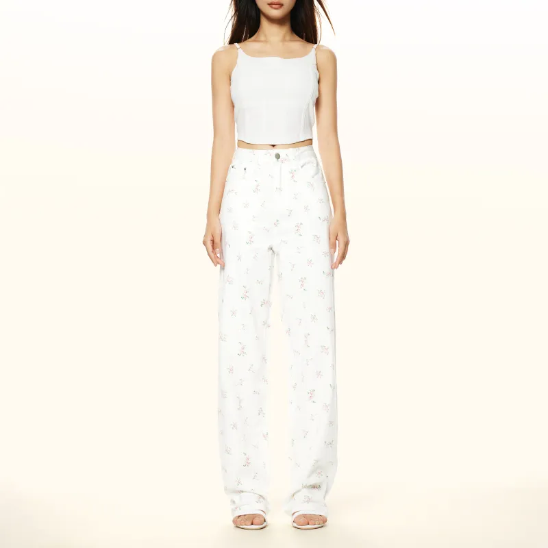 WOR XURNN Jeans Women's Floral White-2