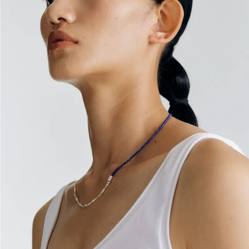 Empress 47 Concept 925 Sterling Silver, Lapis Lazuli Indigo Necklace Unisex-2