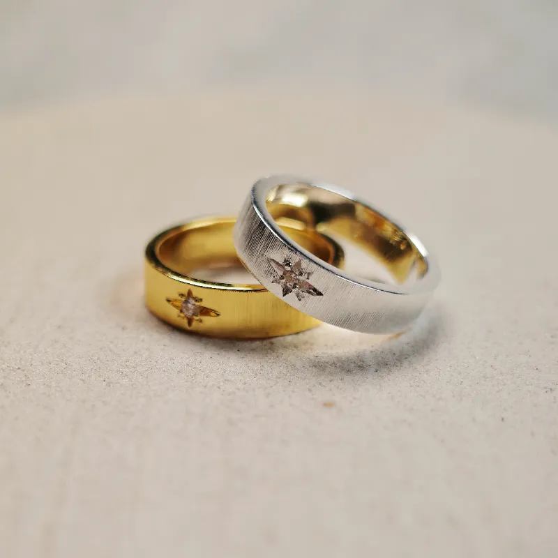 Empress 47 Concept 925 Sterling Silver Classic Satin Ring Unisex-8