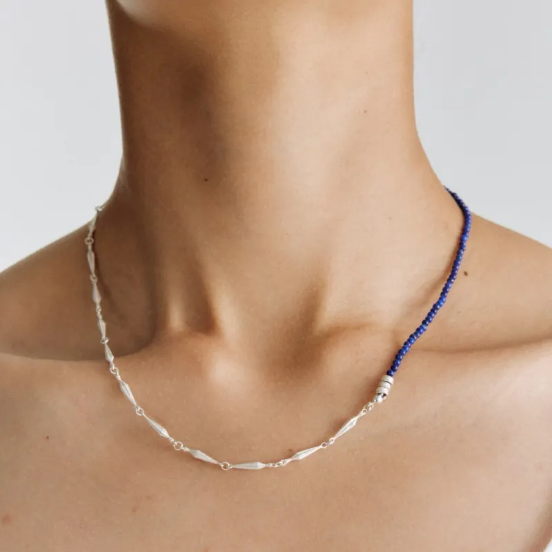Empress 47 Concept 925 Sterling Silver, Lapis Lazuli Indigo Necklace Unisex-3