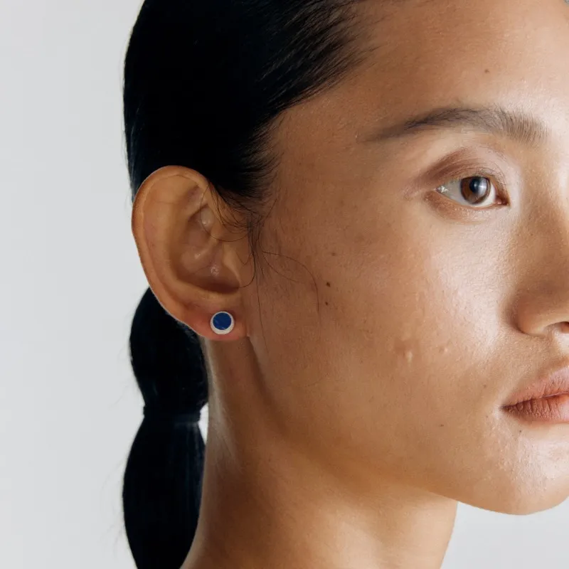 Empress 47 Concept Lapis Lazuli Stud Earrings Unisex-4