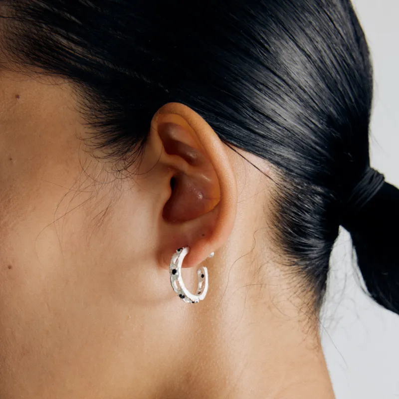 Empress 47 Concept 925 Sterling Silver Tree Hole Hoop Earrings Unisex-4
