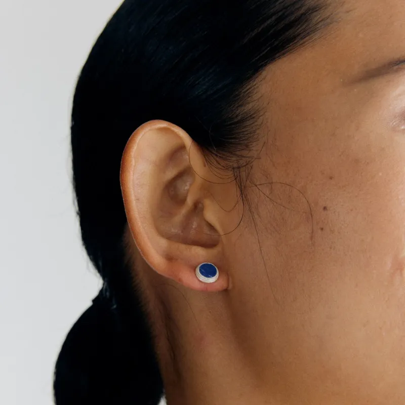 Empress 47 Concept Lapis Lazuli Stud Earrings Unisex-2