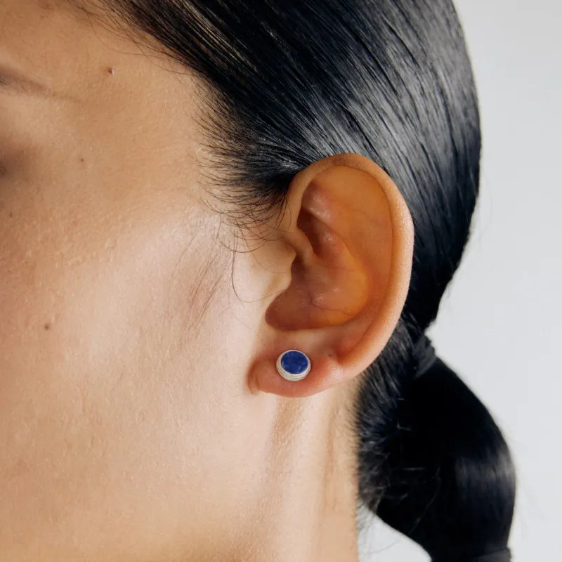 Empress 47 Concept Lapis Lazuli Stud Earrings Unisex-3