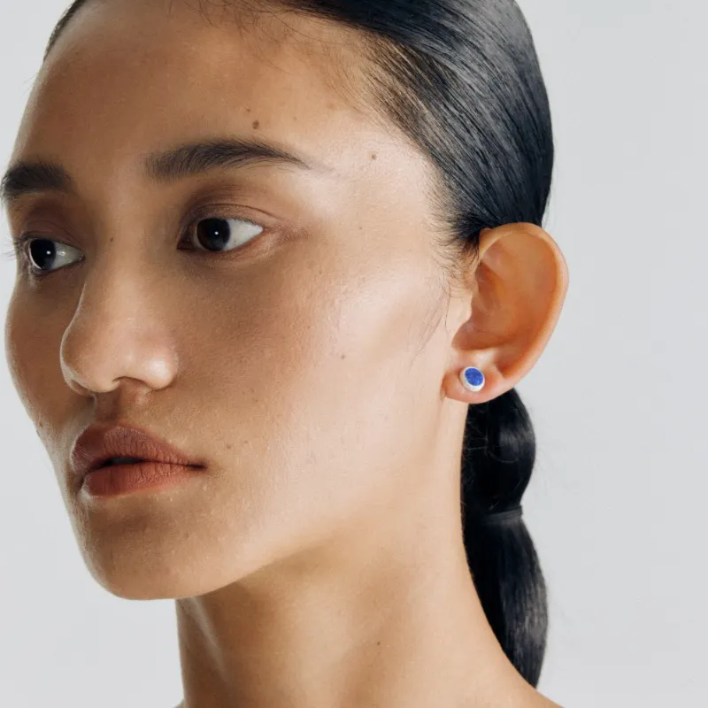 Empress 47 Concept Lapis Lazuli Stud Earrings Unisex-5