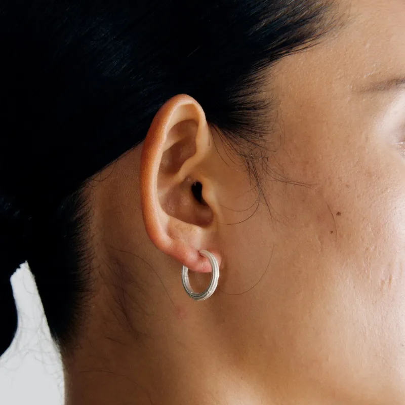 Empress 47 Concept 925 Sterling Silver Hoop Earrings With No Place To Stay Unisex-4