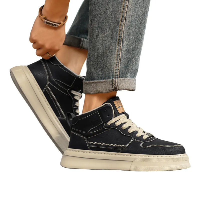 X-ZONE Anti-Slip And Wear-Resistant Height Increasing High-Top Skateboard Shoes Men's-11