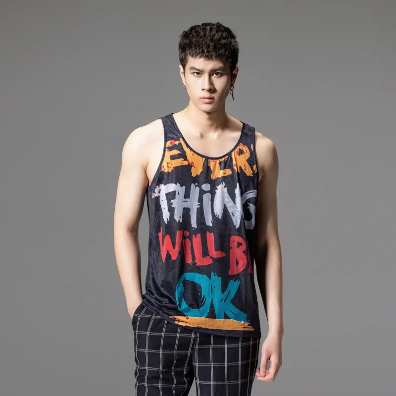 Pin Li Tank Tops Men Black-4