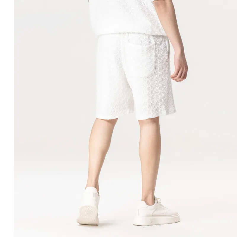 Pin Li Casual Shorts Men's White-4